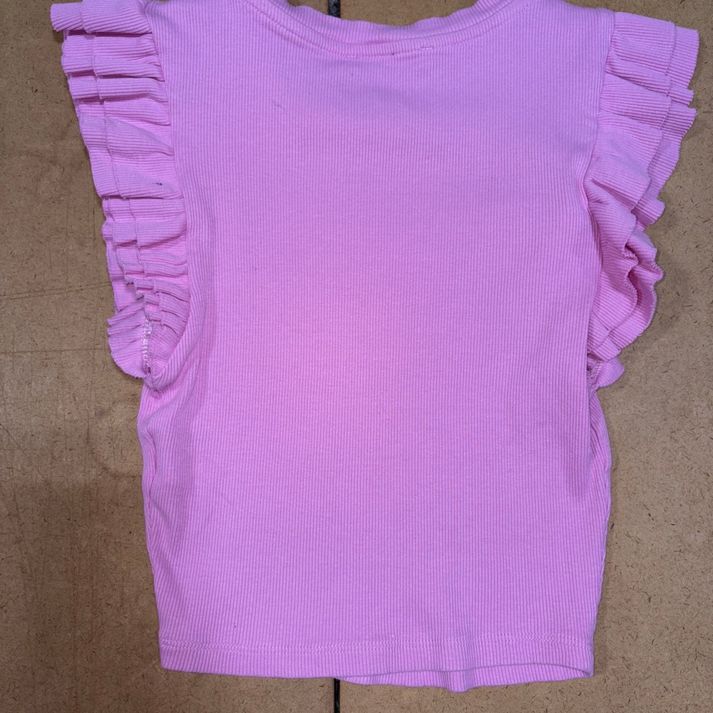 Zara Pink Ruffle Sleeve Tee - Picture 4 of 4